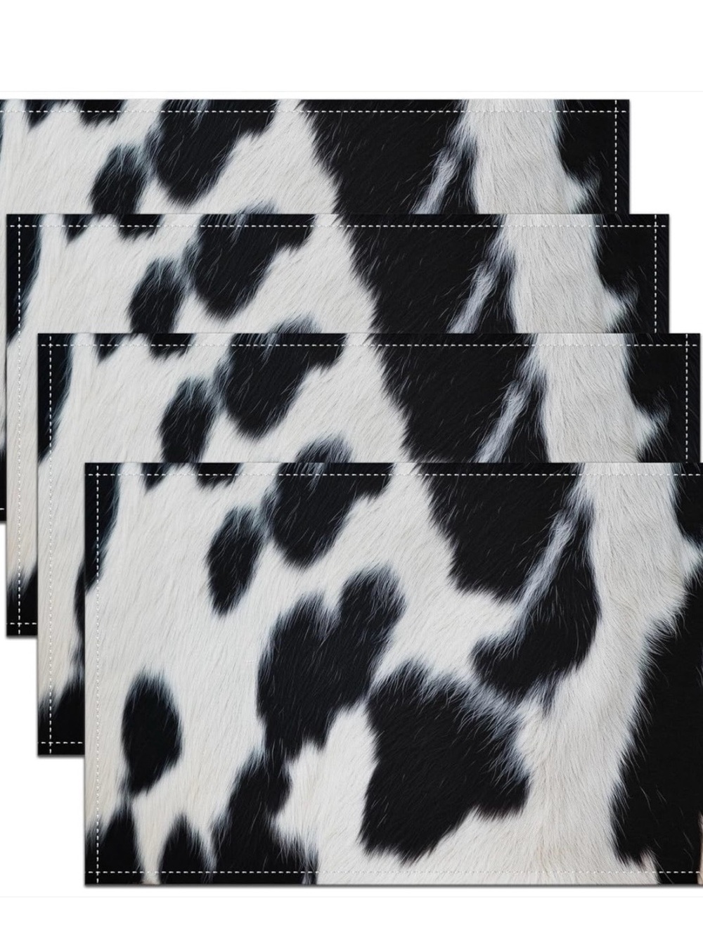 Black and White Cowhide Pattern Placemats